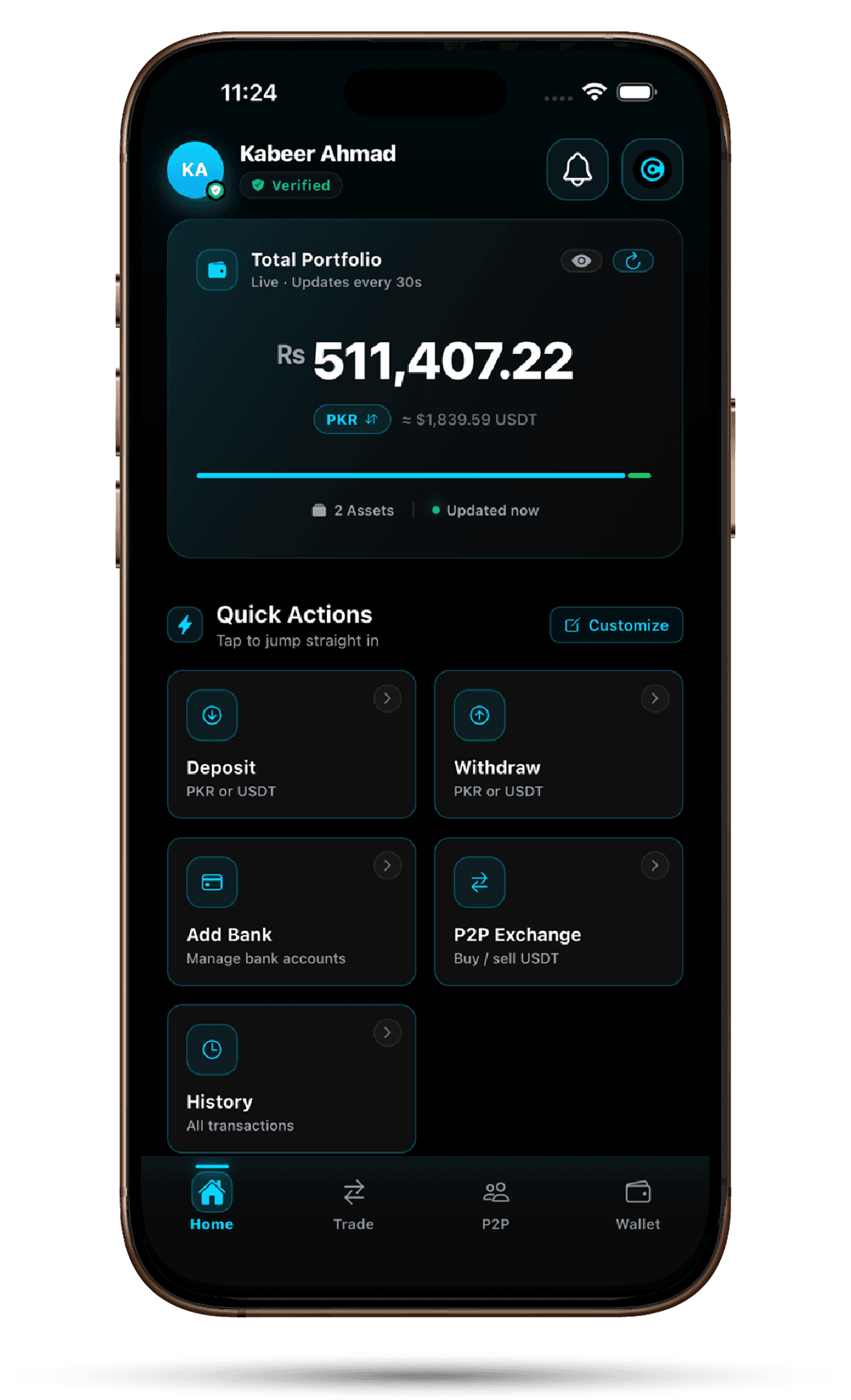 One portfolio, updated live